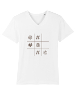 Modern X și O Tricou mânecă scurtă guler V Bărbat Presenter