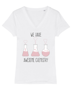 Chimie Tricou mânecă scurtă guler V Damă Evoker