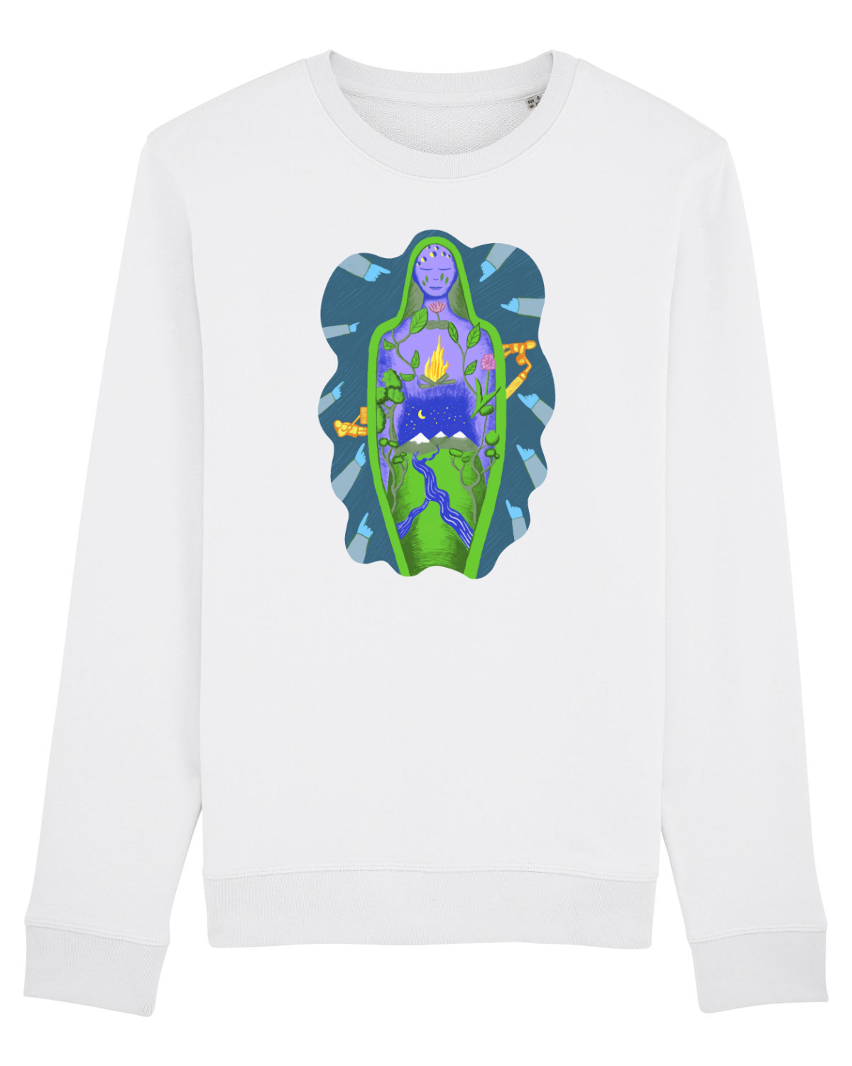 Bluză mânecă lungă Unisex Rise White