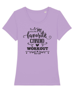 Tu ești exercițiul meu cardio favorit! Tricou mânecă scurtă guler larg fitted Damă Expresser