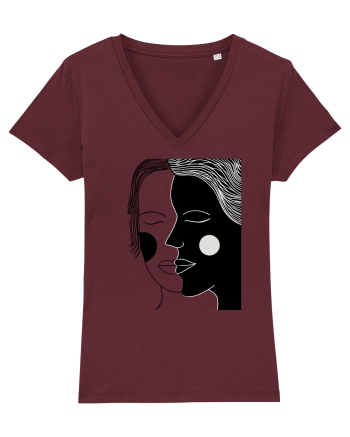 alb negru Burgundy
