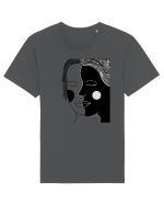 alb negru Tricou mânecă scurtă Unisex Rocker