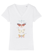 fluturi  Tricou mânecă scurtă guler V Damă Evoker