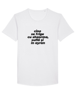 Cine se frige cu shaorma, suflă și în ayran Tricou mânecă scurtă guler larg Bărbat Skater