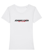 Johnny Cash - no cash Tricou mânecă scurtă guler larg fitted Damă Expresser