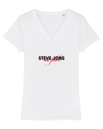 Steve Jobs - no jobs Tricou mânecă scurtă guler V Damă Evoker