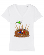 Impasta AMONG US  Tricou mânecă scurtă guler V Damă Evoker
