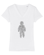 Ocupat Tricou mânecă scurtă guler V Damă Evoker
