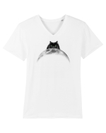 CatSide of the Moon Tricou mânecă scurtă guler V Bărbat Presenter