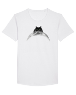 CatSide of the Moon Tricou mânecă scurtă guler larg Bărbat Skater