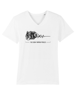 Procesul de design Tricou mânecă scurtă guler V Bărbat Presenter