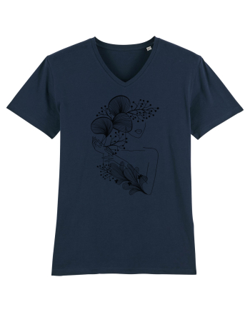 Silueta Floral Black French Navy