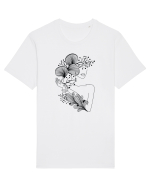 Silueta Floral Black Tricou mânecă scurtă Unisex Rocker