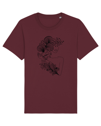 Silueta Floral Black Burgundy