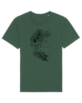 Silueta Floral Black Bottle Green