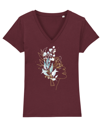 Floral Head Feminin Burgundy