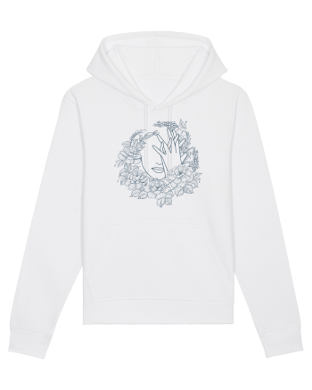 Blue Floral Feminin White