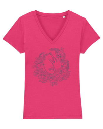 Blue Floral Feminin Raspberry
