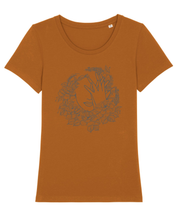 Blue Floral Feminin Roasted Orange