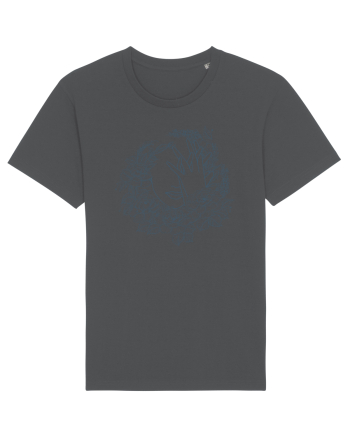 Blue Floral Feminin Anthracite