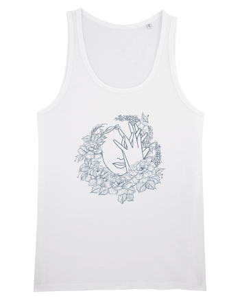 Blue Floral Feminin White