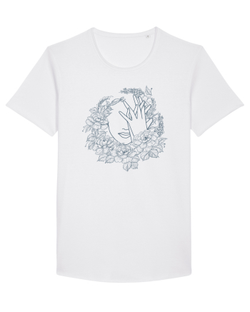 Blue Floral Feminin White