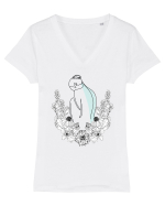 Silueta in Flori Feminin Tricou mânecă scurtă guler V Damă Evoker
