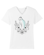 Silueta in Flori Feminin Tricou mânecă scurtă guler V Bărbat Presenter