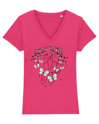 Floral Buttefly Feminin Raspberry