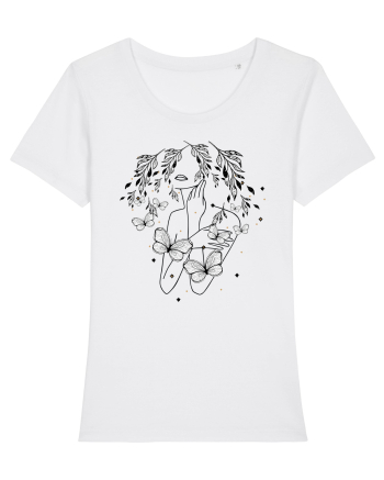 Floral Buttefly Feminin White