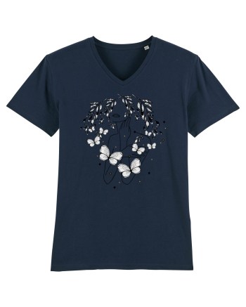 Floral Buttefly Feminin French Navy