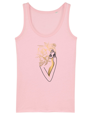 Silueta FLoral Gold Cotton Pink