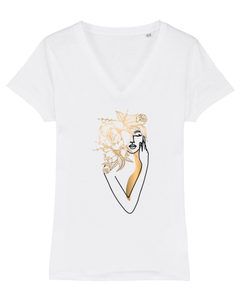 Silueta FLoral Gold White