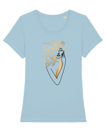 Silueta FLoral Gold Sky Blue