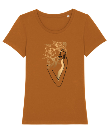 Silueta FLoral Gold Roasted Orange