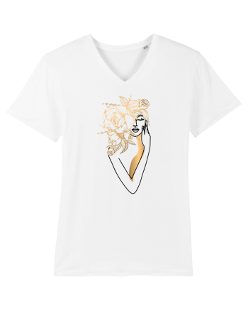 Silueta FLoral Gold White