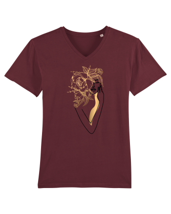Silueta FLoral Gold Burgundy