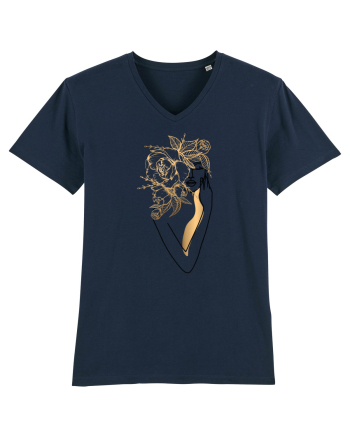 Silueta FLoral Gold French Navy