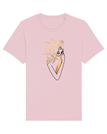 Silueta FLoral Gold Cotton Pink