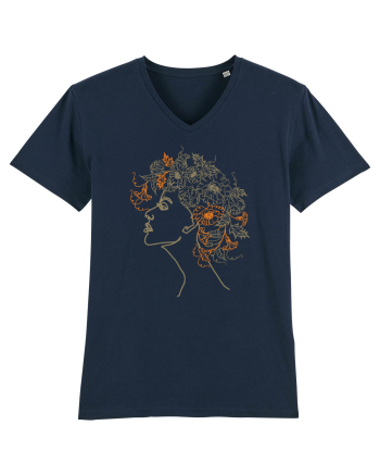 Floral Hair French Navy