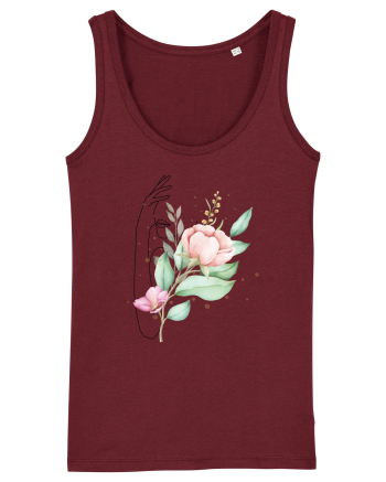 Floral Hand Burgundy
