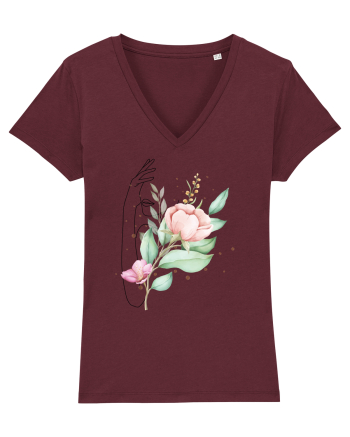 Floral Hand Burgundy