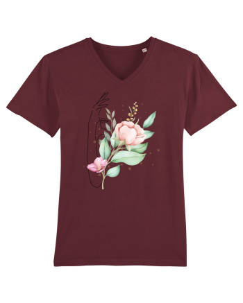 Floral Hand Burgundy