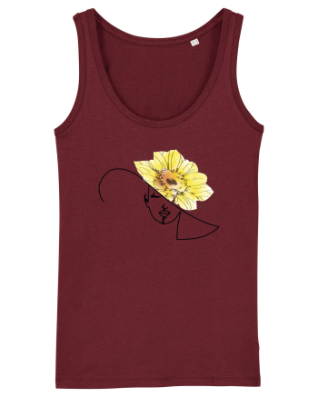 Sunflower Head Feminin Burgundy
