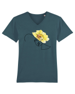Sunflower Head Feminin Tricou mânecă scurtă guler V Bărbat Presenter
