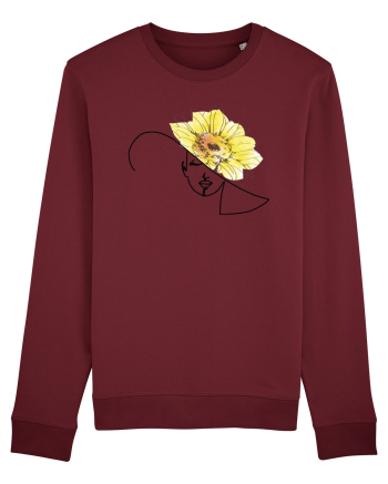 Sunflower Head Feminin Burgundy