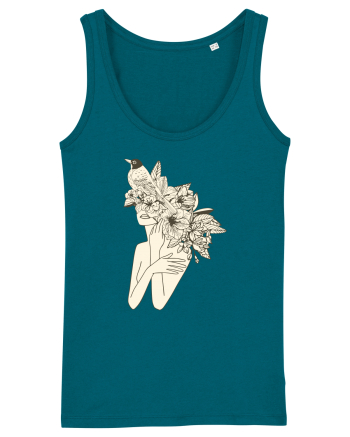 Bird Floral Head Feminin Ocean Depth