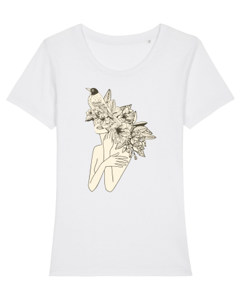 Bird Floral Head Feminin White