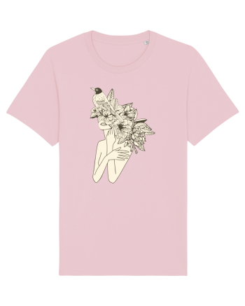 Bird Floral Head Feminin Cotton Pink