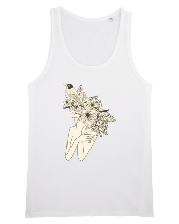 Bird Floral Head Feminin White